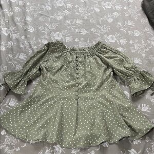 Green Polka Dot Women's Top